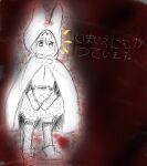  1girl arai-san_mansion belt bow bowtie cloak english_commentary greyscale highres hood hooded_cloak kemono_friends looking_at_viewer mixed-language_text monochrome non-web_source open_mouth self-upload serval_(kemono_friends) simple_background skirt smile solo zettai_ryouiki 