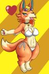  &lt;3 animal_crossing anthro audie_(animal_crossing) big_breasts bikini breasts canid canine cleavage clothed clothing eyewear female fox mammal mohurin nintendo side-tie_bikini solo sunglasses swimwear thick_thighs tongue tongue_out video_games wide_hips 