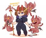 bat_wings big_breasts big_ears black_bodysuit black_clothing black_skinsuit black_wings blue_eyes bodysuit breasts brown_hair butt clothed clothing demon demon_humanoid empty_eyes eyelashes female group hair holding_object holding_staff holding_whip horn horned_humanoid huffslove human humanoid imp looking_at_viewer mammal membrane_(anatomy) membranous_wings nude open_mouth open_smile red_body red_horn red_skin short_hair short_stack simple_background skinsuit small_breasts smile staff tan_body tan_skin terraria text thick_thighs tight_clothing tongue tongue_out whip white_background wide_hips winged_humanoid wings yellow_eyes