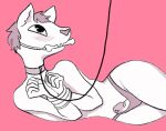  2022 anthro batpupbourbon bdsm blush bodily_fluids bondage bound canid canine canis clothed clothing collar digital_media_(artwork) domestic_dog erection excited gag gagged genital_fluids genitals hair hands_tied humanoid_genitalia leash leashed_collar leashed_male looking_up looking_up_at_another lying male mammal monochrome_body nonbinary_(lore) on_side penis penis_poking_out penis_through_underwear pink_background precum precum_on_penis red_background shaded sharp_teeth simple_background simple_shading sketch solo submissive submissive_male teeth teeth_showing thick_thighs thong topless topless_male underwear underwear_only wide_hips 