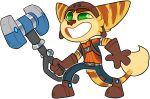  2021 alpha_channel clothed clothing crownedvictory hammer lombax male mammal patreon ratchet ratchet_and_clank simple_background solo sony_corporation sony_interactive_entertainment tagme tools transparent_background video_games 