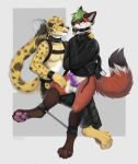  anthro bdsm canid canine cheetah duo felid feline fox hi_res lewis_(lewisfox) male male/male mammal norikowolf 