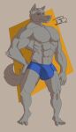  anthro bulge canid canine canis clothing hi_res justagoodboy male mammal muscular muscular_anthro muscular_male solo underwear wolf 