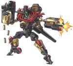  bullet cape full_body green_eyes gun little_tail_bronx mecha mecha_focus no_humans official_art red_cape robot salamander_(solatorobo) simple_background solatorobo solo standing tachi-e tanimeso third-party_source weapon wheel white_background 
