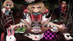  :3 alice_margatroid blonde_hair blue_dress book bow bowtie cape card chair checkered_cape checkered_clothes cup doll dress gensokyo_odyssey hairband hat mad_alice missing_texture_(source) non-web_source ougiikun plate playing_card puppet puppet_strings rabbit red_bow red_bowtie red_eyes satsuki_rin smile solid_oval_eyes staff table teacup teapot top_hat touhou tree 