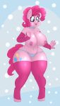  absurd_res anthro anthrofied big_breasts blep breasts camel_toe clothed clothing coatieyay equid equine female friendship_is_magic hasbro hi_res horse legwear mammal my_little_pony overweight overweight_anthro overweight_female panties pinkie_pie_(mlp) pony solo thick_thighs thigh_highs tongue tongue_out topless underwear wide_hips 
