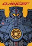  assault_visor character_name commentary gipsy_danger highres insignia jaeger_(pacific_rim) mecha mecha_focus no_humans pacific_rim robot science_fiction solo super_robot upper_body voxiela yellow_background yellow_visor 