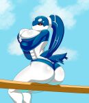  absurd_res alcatras45 anthro big_breasts big_butt blush breasts butt clothed clothing female hair hi_res human humanoid kyogre legendary_pok&eacute;mon mammal nintendo pok&eacute;mon pok&eacute;mon_(species) pok&eacute;morph smile solo video_games 