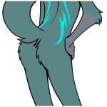  2019 alpha_channel ambiguous_gender anthro back_markings butt canid canine conditional_dnp faceless_character fox hand_on_hip mammal markings outline presenting raised_tail ratte scaeling_(scaeling) simple_background solo transparent_background tuft 