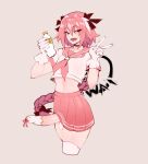  1boy astolfo_(fate) black_choker bottle choker cropped_legs erection fate/grand_order fate_(series) finni_081 gloves hair_between_eyes highres holding holding_bottle long_braid long_hair male_focus midriff multicolored_hair neckerchief nyantcha open_mouth otoko_no_ko penis pink_hair pink_skirt pleated_skirt real_life school_uniform serafuku short_sleeves simple_background skirt solo streaked_hair thighhighs v very_long_hair white_gloves white_hair 