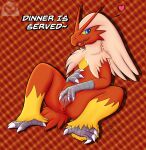  3_fingers anthro anus avian beak blaziken conditional_dnp female fingers genitals hi_res itsdraconix nintendo pok&eacute;mon pok&eacute;mon_(species) pussy short_tail simple_background solo spread_legs spread_pussy spreading talons text textured_background video_games 