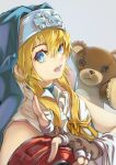  1boy blonde_hair blue_eyes bridget_(guilty_gear) eyelashes guilty_gear looking_at_viewer mars_symbol online_neet otoko_no_ko solo_focus stitches stuffed_animal stuffed_toy teddy_bear yo-yo 