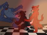 bonnie_(fnaf) canid canine five_nights_at_freddy&#039;s fox foxy_(fnaf) group hi_res male male/male mammal nasthane scottgames trio