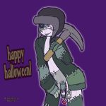 2025 ambiguous_gender animate_inanimate balls black_clothing black_hat black_headwear blush bodily_fluids button_(fastener) button_eyes cameohasdied candy candy_in_penis candy_in_urethra climber_(unknown_person) clothed clothing dessert drooling english_text food genitals glans gloves green_balls green_clothing green_glans green_gloves green_handwear green_penis green_tongue green_topwear grey_clothing grey_hat grey_headwear handwear hat headgear headwear heart_eyes heart_symbol hi_res holding_pickaxe humanoid living_mannequin lollipop lollipop_in_urethra male not_furry object_in_penis object_in_urethra open_clothing open_topwear patchwork_creature penetration penis pickaxe red_lollipop saliva seam_(sewing) skin_fang smile solo stitch_(sewing) text tongue tongue_out topwear urethral urethral_penetration white_body zipper