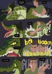 alligator alligatorid anthro breasts clothed clothing comic crocodilian dialogue digital_media_(artwork) duo female genitals guy_randoms hair harder hi_res human interspecies lips male male/female mammal navel nipples reptile scales scalie sex sgt._bertha_gator smacking_ass smolevn tail text