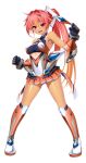  1girl armored_boots armpits ass_visible_through_thighs bare_shoulders black_gloves boots breasts chest_jewel clenched_hands exs-tia_sol full_body game_cg gauntlets gloves gradient_hair hair_intakes hair_ornament headgear kamitsurugi_ouka knee_boots kouyoku_senki_exs-tia_concert large_breasts large_variant_set legs_apart leotard long_hair looking_at_viewer magical_girl microskirt miniskirt multicolored_hair non-web_source official_art oosumi_kanon open_mouth orange_hair orange_skirt pink_eyes pink_hair pleated_skirt ponytail red_eyes red_hair shiny_skin skirt smile solo standing tachi-e tan tanlines transparent_background variant_set 