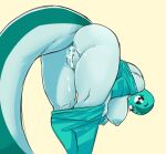 after_sex anthro anus areola bedroom_eyes bodily_fluids breasts butt cum female genital_fluids genitals hi_res lazergroove lizard merrie_melodies narrowed_eyes nude reptile rita_skopt scalie seductive solo vulva warner_brothers