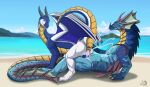  2022 2_horns anus arm_support artist_logo back_wings backward_arm_support beach blue_body blue_markings blue_membrane blue_penis blue_scales blue_spots bodily_fluids claws countershade_neck countershade_tail countershade_torso countershading cum cum_from_vagina cum_in_vagina cum_inside cum_on_chest cum_on_own_chest cum_on_self detailed_background digital_media_(artwork) dragon duo facial_horn facial_markings female female_feral female_on_top female_penetrated feral feral_on_feral feral_penetrated feral_penetrating feral_penetrating_feral fridaflame frill_(anatomy) from_behind_position genital_fluids genitals grey_claws head_horn head_markings hi_res horn logo long_neck looking_at_another looking_at_partner looking_back looking_back_at_another looking_back_at_partner lying male male/female male_feral male_on_bottom male_penetrating male_penetrating_female markings membrane_(anatomy) membranous_frill membranous_wings multi_eye mythological_creature mythological_scalie mythology nose_horn nova-raptor on_back on_bottom on_ground on_top outside outside_sex penetration penile penile_penetration penis penis_in_vagina purple_eyes raised_tail sarinox scales scalie sex sex_on_the_beach shadow sky spots spotted_markings spotted_tail tail tail_frill tail_markings tan_body tan_scales toe_claws vaginal vaginal_penetration ventral_scales white_body wing_claws winged_dragon wings yellow_body yellow_claws yellow_countershading yellow_eyes yellow_markings yellow_scales 