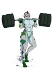  2021 alpha_channel anthro breasts camel_toe clothing female footwear grey_body grey_scales hi_res lizard nipples non-mammal_breasts purple_eyes reptile scales scalie shoes simple_background solo transparent_background weights yawg 