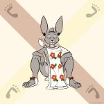 1:1 2025 anthro arms_on_knees aztec aztec_clothing bottomwear cape clothing cottontail_rabbit countershade_face countershade_legs countershade_thighs countershade_torso countershading digital_drawing_(artwork) digital_media_(artwork) earplugs facial_piercing flat_colors flower footwear fur gold_(metal) gold_jewelry grey_body grey_fur hair hi_res historical historical_dress ihuitl_(scribefang) jewelry labret_piercing lagomorph leporid lip_piercing loincloth looking_at_viewer male mammal mantle mesoamerican narrowed_eyes no_irises piercing plant rabbit sandals scribefang shoes simple_background sitting slim smile solo spread_legs spreading tied_hair