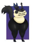  absurd_res anthro black_body black_fur blue_body blue_fur breasts canid canine carboncopy612 chiropteran cleavage cleavage_overflow clothed clothing dusk_fonce female fluffy fluffy_tail fox fur hi_res hybrid hyper leggings legwear mammal nipple_outline solo syringe 