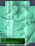  2025 5_fingers amber_eyes andromorph anthro big_butt big_deltoids big_muscles big_pecs big_penis blue_body blue_feathers bodypaint bracelet butt canid canine canis censored chest_fur chest_tuft claws collar collar_only deltoids ear_piercing ear_ring english_text erection eye_scar eyes_closed facial_paint facial_scar fantasy feather_ornament feathers felid feline final_fantasy final_fantasy_vii finger_claws fingers fire flaming_tail genitals gold_(metal) gold_bracelet gold_jewelry hi_res huge_butt huge_muscles huge_penis humanoid humanoid_genitalia humanoid_penis hybrid intersex jewelry laboratory leosomon lion liquid male male/male male_anthro mammal muscular muscular_arms muscular_legs muscular_thighs navel nude nude_anthro nude_male number_on_body number_tattoo pantherine pecs penis piercing pose red_xiii ring_piercing scar science_fiction scientific_experiment signature soft_lighting solo square_enix standing stasis stasis_tank tail tattoo text tribal tribal_tattoo tuft wolf 