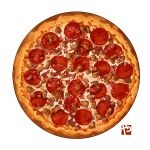  food food_focus meat no_humans original pastry pepperoni pizza realistic simple_background still_life studiolg white_background 
