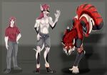  anthro canid canine design_(disambiguation) feral human human_to_anthro invalid_tag male mammal muscular red sequence solo species_transformation transformation were werecanid werecanine werewolf zhekathewolf 
