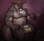  anthro azathura balls belly big_muscles big_penis canid canine canis cigar dinosaur duo flint_westwood genitals grey_body grey_scales hi_res huge_muscles humanoid_genitalia humanoid_penis male male/male mammal muscular muscular_anthro muscular_male open_mouth pecs pectoral_vore penis prehistoric_species reptile saurischian scales scalie tail theropod tongue tongue_out tyrannosaurid tyrannosauroid tyrannosaurus tyrannosaurus_rex unusual_vore vore 