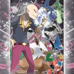  1boy absol artist_name belt black_sclera black_shirt bracelet bright_pupils cacturne closed_mouth collared_shirt colored_sclera commentary company_name copyright_notice crawdaunt english_commentary fangs from_side hand_on_own_hip instagram_username jewelry long_nose male_focus merchandise_available mightyena official_style open_mouth outline pants pointy_nose poke_ball pokemon pokemon_(creature) pokemon_oras red_belt red_eyes red_hair red_pants sharp_teeth sharpedo shiftry shirt short_hair sidney_(pokemon) smirk teeth tom_higgins ultra_ball very_short_hair watermark white_outline white_pupils yellow_eyes yellow_sclera 