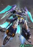  beam_rifle card_(medium) commentary_request copyright_name copyright_notice energy_gun gun gundam gundam_arsenal_base gundam_build_divers gundam_build_divers_re:rise gundam_try_age_magnum hukutuuprunes mecha mobile_suit no_humans official_art robot science_fiction space v-fin weapon 