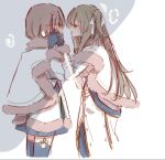  ... 2girls assault_lily black_gloves black_hair black_pantyhose black_thighhighs blush brown_hair capelet closed_mouth coat commentary cowboy_shot cropped_legs eye_contact face-to-face flower from_side fur-trimmed_capelet fur-trimmed_coat fur-trimmed_jacket fur-trimmed_sleeves fur_trim gloves green_eyes grey_background hair_between_eyes hair_flower hair_ornament hair_ribbon hand_grab hand_on_another's_cheek hand_on_another's_face hand_up highres jacket kuo_shenlin long_hair looking_at_another motion_lines multiple_girls nose_blush official_alternate_costume pantyhose profile ribbon rui_rui_rui0122 shade sidelocks smile speech_bubble spoken_ellipsis standing tassel tassel_hair_ornament thighhighs two-tone_background very_long_hair wang_yujia white_background white_capelet white_coat white_flower white_jacket white_ribbon winter_clothes yellow_eyes yuri 