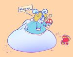 2023 anthro belly big_belly blue_eyelids blue_eyes blue_inner_ear blue_line_art blue_tongue breasts breath butt clothing colored_line_art crossover crown dialogue digital_drawing_(artwork) digital_media_(artwork) dress english_description english_text female female_anthro flat_colors food_on_face fungus fur hair hair_over_eye headgear hi_res holding_mushroom holding_super_mushroom huge_belly hyper hyper_belly lagomorph lidded_eyes long_ears looking_at_viewer lying mammal mario_bros mario_plus_rabbids_sparks_of_hope medium_hair mitten_hands mushroom nintendo noseless obese obese_anthro obese_female octoguy on_front open_mouth orange_background overweight overweight_anthro overweight_female rabbid rabbid_rosalina raving_rabbids rayman_(series) scut_tail short_tail simple_background solo speech_bubble super_mushroom tail talking_to_viewer teal_clothing teal_dress teeth text tongue torn_clothing torn_dress treasure_chest ubisoft white_body white_fur white_tail