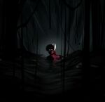  2girls absurdres arthropod_girl black_skin blank_eyes boopie cloak colored_skin commentary english_commentary from_behind highres hollow_knight hollow_knight:_silksong hornet_(hollow_knight) hug lace_(hollow_knight) lost_lace multiple_girls red_cloak sitting spoilers tentacles white_eyes white_mask 