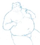  2021 anthro belly eyes_closed hi_res kemono male mammal maron2475 moobs navel nipples overweight overweight_anthro overweight_male simple_background sketch solo ursid white_background 