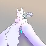 1:1 anthro anus blue_blush blue_eyes blue_penis blush butt cgm domestic_cat english_text erection eunuch felid feline felis fur genitals hi_res looking_at_viewer lying male mammal nude penis presenting presenting_hindquarters scar shaded simple_background solo speech_bubble tail text white_body white_fur