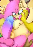  absurd_res ahekao anus big_penis chimera discord_(mlp) draconequus equid equine erection female fluttershy_(mlp) friendship_is_magic full_nelson genitals hasbro hi_res male male/female mammal my_little_pony pegasus penis puffy_anus pussy wings 