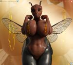  animal_humanoid arthropod arthropod_abdomen arthropod_humanoid big_breasts bodily_fluids breast_squish breasts daz3d daz_3d daz_studio facing_viewer female honey_(disambiguation) huge_breasts humanoid hymenopteran hymenopteran_humanoid insect insect_humanoid insect_wings lactating loneclaw pinup pinup_pose pose smile solo squish thick_thighs unusual_lactation wasp wasp_humanoid wide_hips wings 