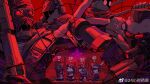  4boys artist_name bandana bandana_around_neck baseball_bat black_bandana black_hair black_jacket black_mask black_pants black_shoes chibi chibi_inset chinese_commentary chuai_chuai city colored_skin commentary_request crack deimos_(madness_combat) doc_(madness_combat) explosive full_body goggles grenade grey_skin gun hank_j._wimbleton headphones headset highres holding holding_baseball_bat holding_gun holding_sword holding_weapon hook jacket looking_at_viewer madness:_project_nexus madness_combat male_focus mask microphone mohawk mouth_mask multiple_boys muscular muscular_male pants red-tinted_eyewear red_theme rifle sanford_(madness_combat) scope shoes short_hair sniper_rifle sword throwing tinted_eyewear walking watermark weapon weibo_watermark 