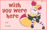  &lt;3 absurd_res accessory aru_(furry_in_a_hurry) blush braixen canid canine card clothing collar english_text footwear fox furry_in_a_hurry garter hi_res holidays legwear mammal nintendo pattern_clothing pattern_legwear pok&eacute;mon pok&eacute;mon_(species) smile socks stick striped_clothing striped_legwear stripes text valentine&#039;s_day video_games 