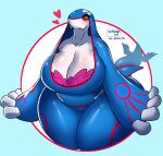  &lt;3 anthro big_breasts blush bra breasts cleavage clothed clothing female hi_res huge_breasts kyogre legendary_pok&eacute;mon nintendo ocaritna pok&eacute;mon pok&eacute;mon_(species) solo thick_thighs underwear video_games 