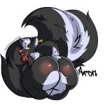 1:1 absurd_res alpha_channel anthro aron_(lalonchera22) big_butt big_tail butt ear_piercing ear_tag hi_res huge_butt lalonchera22 lips looking_back male mammal mephitid piercing presenting presenting_hindquarters rear_view skunk slightly_chubby solo sticker tail thick_bottom_lip thick_thighs tongue tongue_out wide_hips