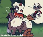 2025 2_horns anthro anus balls big_anus big_butt black_eyes blush blush_lines bovid breath brown_horn brush butt capelet capelet_only caprine clothing crouching cult_of_the_lamb cutaway domestic_sheep evergreen_tree feces feces_pile flaccid freakette fur genitals grass grey_anus grey_balls grey_body grey_ears grey_penis grey_skin half-closed_eyes heart_symbol hi_res holding_melee_weapon holding_object holding_sword holding_weapon horn huge_butt lamb_(cult_of_the_lamb) male male_anthro mammal massive_monster_(studio) melee_weapon mostly_nude mostly_nude_anthro mostly_nude_male narrowed_eyes nature open_mouth outside penis pine_tree plant red_capelet red_clothing red_crown_(cult_of_the_lamb) scratches sheep short_horn small_horn solo sweeping sword tail teeth text tree url weapon white_body white_fur white_tail wool_(fur)