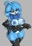  absurd_res ahoge anthro areola arm_tuft armwear artist_name avian beak bedroom_eyes big_breasts bird black_armwear black_bottomwear black_choker black_clothing black_gloves black_handwear black_jewelry black_legwear black_necklace black_topwear blue_areola blue_body blue_eyes blue_feathers blue_fur blue_hair blue_nipples blue_tuft bottomwear breasts choker clothed clothing corset digital_drawing_(artwork) digital_media_(artwork) dominant dominant_anthro dominant_female dominatrix elbow_gloves facial_tuft feathers female fur gloves grey_background hair handwear hi_res hip_tuft holding_object holding_riding_crop holding_whip jewelry latex latex_clothing latex_legwear latex_thigh_highs legwear lingerie martlet_(undertale_yellow) mostly_nude motion_lines narrowed_eyes neck_tuft necklace neckwear nipples no_underwear open_beak open_mouth riding_crop seductive short_hair shoulder_tuft simple_background smile snoutless solo standing straps tail tail_feathers text thick_thighs thigh_highs tongue tongue_out topwear tuft underbust_corset undertale undertale_(series) undertale_yellow whip wide_hips winged_arms wings 