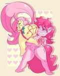  anthro big_breasts big_butt blue_eyes breasts brush butt buttcheecks duo equid equine female female/female fluttershy_(mlp) friendship_is_magic hair hasbro holidays horse long_hair mammal my_little_pony paintbrush pink_body pink_hair pinkie_pie_(mlp) pony smile snus-kun valentine&#039;s_day yellow_body 