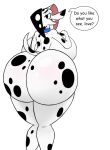  101_dalmatian_street 101_dalmatians absurd_res anthro big_breasts big_butt breasts bubble_butt butt canid canine canis collar collar_only curvaceous curvy_figure dalmatian delilah_(101_dalmatians) disney domestic_dog female hi_res huge_butt huge_thighs kanahu luxioboi22 mammal mature_anthro mature_female nude simple_background smile solo spots spotted_body thick_thighs voluptuous white_background wide_hips 
