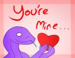  &lt;3 absurd_res hi_res holidays male no_pupils pokelov reptile scalie simple_background smile snake solo text tongue tongue_out valentine&#039;s_day 