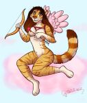  absurd_res anthro bdsm bondage bound breasts curvaceous curvy_figure cynthiafeline felid female hi_res khajira_(cynthiafeline) mammal medium_breasts nipples nude pantherine paws pinup pose rope rope_bondage rope_harness soft solo strawberry_tiger tiger voluptuous wings 