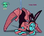 ambiguous_gender ass_up bunny_girl_outfit c-jay dancing deoxys fake_ears fake_rabbit_ears generation_3_pokemon jack-o'_pose legendary_pokemon nintendo normal_forme_deoxys pokemon pokemon_(species) pole pole_dancing pose solo text