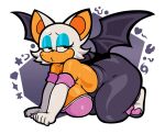 absurd_res all_fours anthro armor armwear bat bat_wings big_breasts big_butt big_ears big_wings black_eyebrows black_eyes black_wings blue_eyeshadow boots breastplate breasts butt clothing countershading elbow_gloves eyebrows eyelashes eyeshadow female footwear fur gallycidpizza glistening glistening_eyes gloves handwear hi_res huge_butt kissy_face kneeling makeup mammal markings membrane_(anatomy) membranous_wings mole_(marking) rouge_the_bat sega shoes sonic_the_hedgehog_(series) tan_body tan_countershading tan_inner_ear tan_skin thick_thighs white_body white_boots white_clothing white_ears white_footwear white_fur white_gloves white_handwear wings